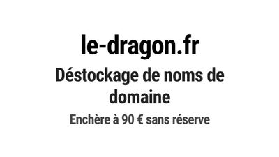 Nom de domaine le-dragon.fr. Catégorie: Gastronomie.