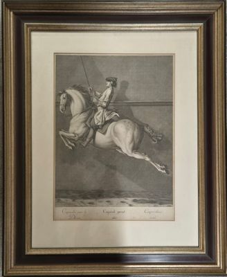 Réunion de trois gravures au burin, représentant des exercic…