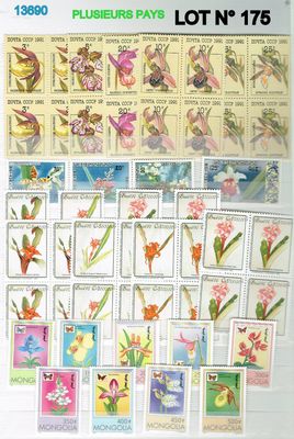 de nombreux timbres accrochés au mur, représentant des fleurs et des oiseaux