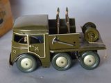 a toy truck that is sitting on a table
