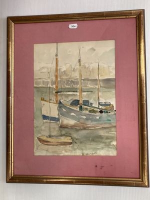 ANDRE Albert (1869-1954). Voiliers au port. - Photo 1