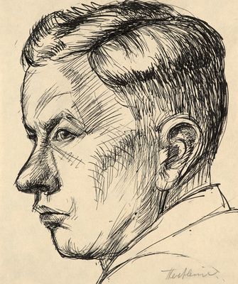 drawing of a man with a serious look on his face