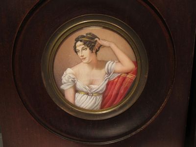 a picture of a painting of a woman in a dress