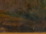 an image of a painting of a man and a dog in a field