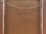 an old picture frame with a rope hanging from it ' s side
