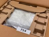 a cardboard box that has a knife in it