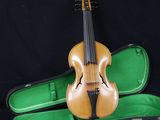 a violin sitting in a case on a black background