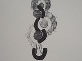 a black and white drawing of a snake on a white background