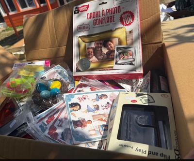 a box full of toys and other items that are in it