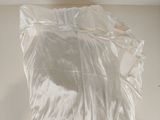 a plastic bag that is sitting on a table
