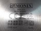 a close up of a metal pan with a label on it