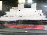 a picture of a model of a ship in a display case