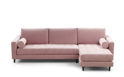 Canapé EMMA Fixe 3 places AVEC CHAISE LONGUE DROITE.