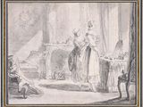 an image of a drawing of a woman standing in a room