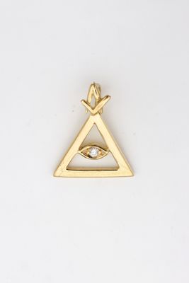 an image of a gold triangle with an eye inside of it