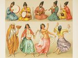 an illustration of a group of women dressed in oriental clothing