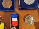a table with medals and other items on it
