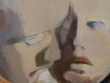 a painting of a man ' s face in a mirror