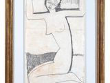 une image d'un dessin de femme nue dans un cadre doré
