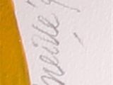 a picture of a banana that is sitting on a piece of paper