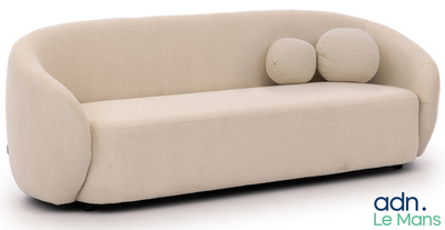 a couch with two pillows on it and a pillow on the back of it