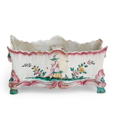 Paire DE JardiniÈRes EN FAÏEnce Polychrome, Fabrication DU 1…