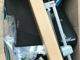 a cardboard box with a computer inside of it