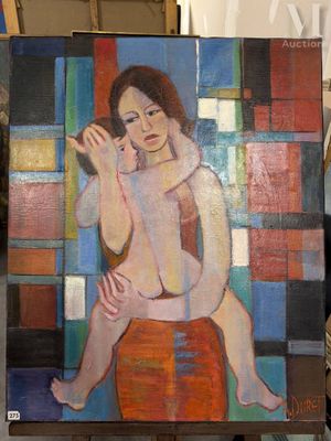 tableau représentant une femme assise sur un tabouret dans une pièce