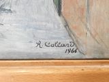 a picture of a painting of a woman with a bird on her shoulder