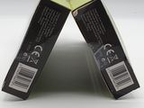 packaging of two black and yellow boxes on a white surface