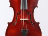 a close up of a violin with a bow on a white background