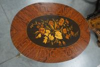 Jolie table d'appoint ovale en marqueterie – style Louis XV … (photo 2)