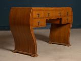 an image of a wooden desk with drawers and drawers on it