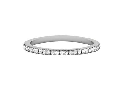 une alliance en or blanc sertie de diamants ronds taille brillant