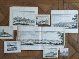 a bunch of pictures on the wall of a room