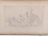drawing of a man and woman sitting on a bed with a surfboard