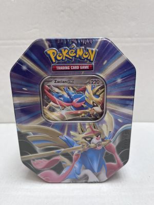 a close up of a metal container with a pokemon figure on it