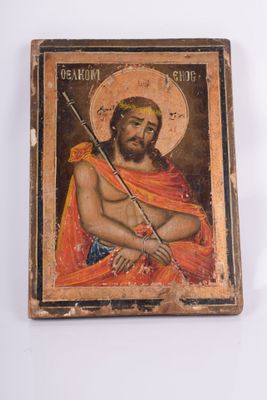 Icône ancienne Grèce XIXe Dim : 33 x 24 cm - Photo 1