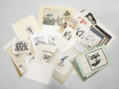 Ensemble d'environ 120 gravures anciennes (XVIIe siècle au X…