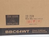 a cardboard box with a black and white label on it