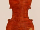 an old violin with a wooden back and a long neck