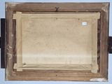 an old picture of a picture frame with a piece of paper in it
