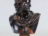 un buste en bronze représentant un jeune homme aux cheveux bouclés