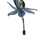 statue of a blue flower on a black base on a white background