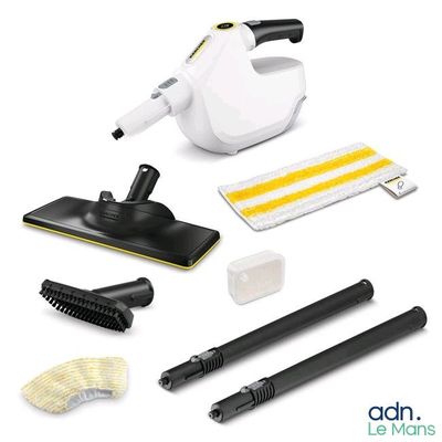 a close up of a vacuum cleaner and cleaning supplies on a white background