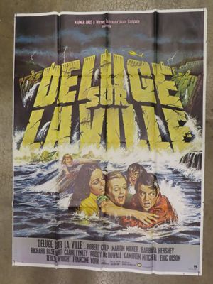 a movie poster for the delugee affair starring the three men in the water