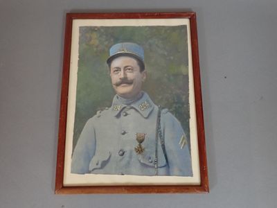 portrait of a man in a military uniform in a wooden frame