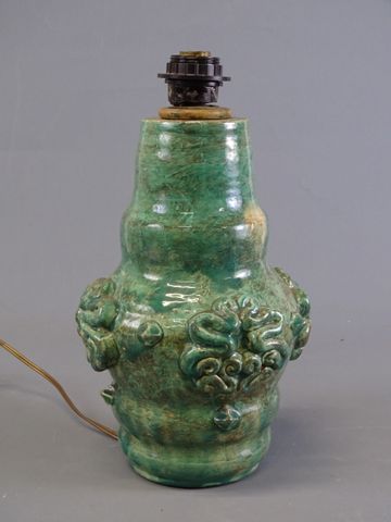 AUSTRUY (céramiste Vallauris) : pied de lampe en céramique, produ...