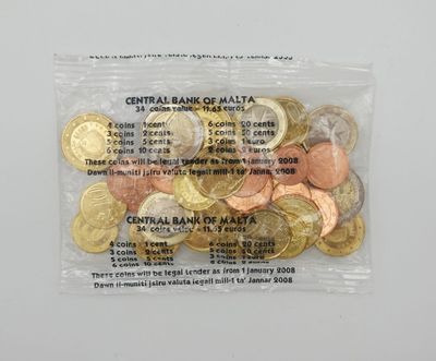 Sachet contenant 11,65 euros, Malta