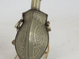 lot of two antique silver plated perfume bottles on stands
